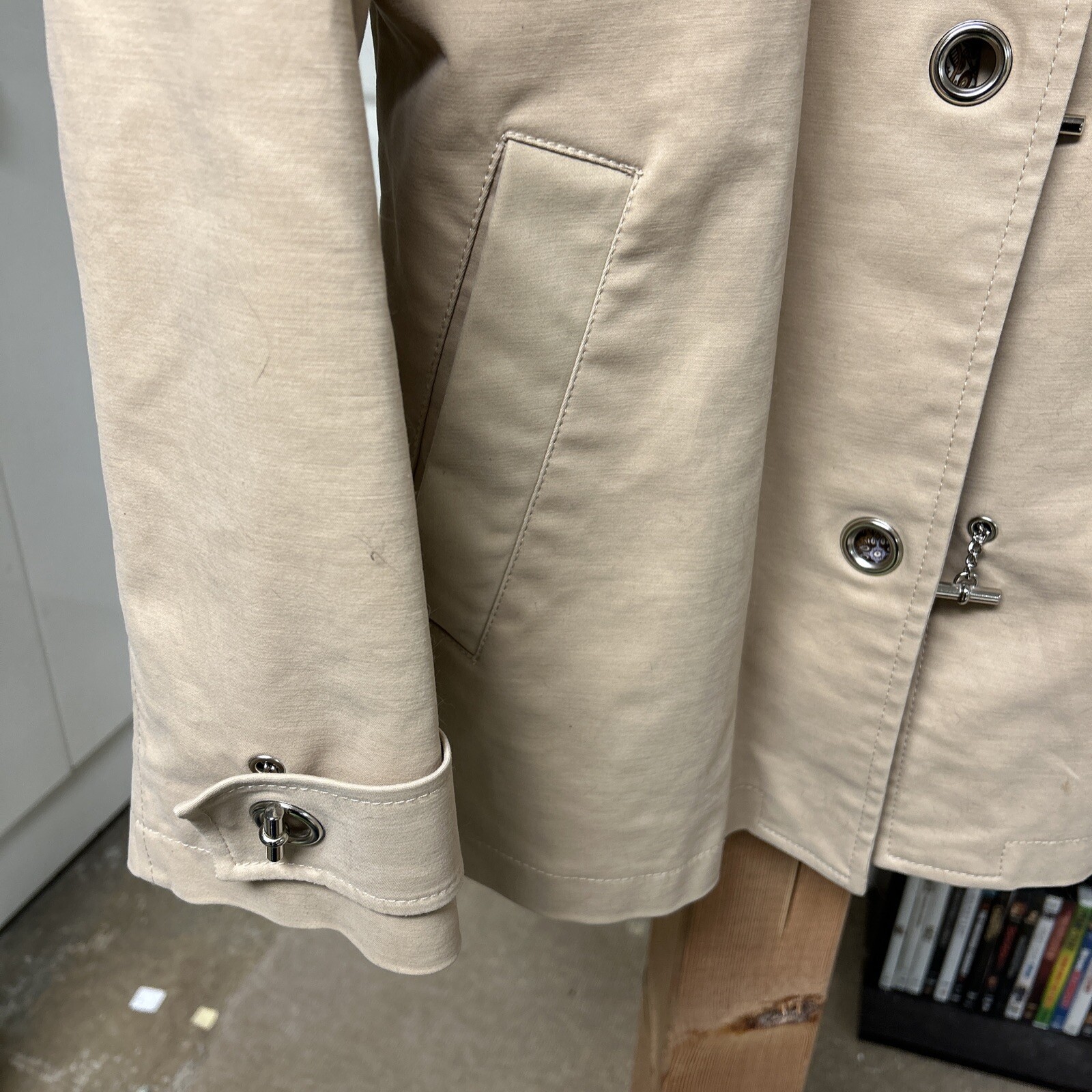 George Jacket Tan Button Down Large Lined - image 5