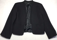 Liz Jordan Ladie's Black Faint Flock Open Jacket Long Sleeve Fully Lined Size M