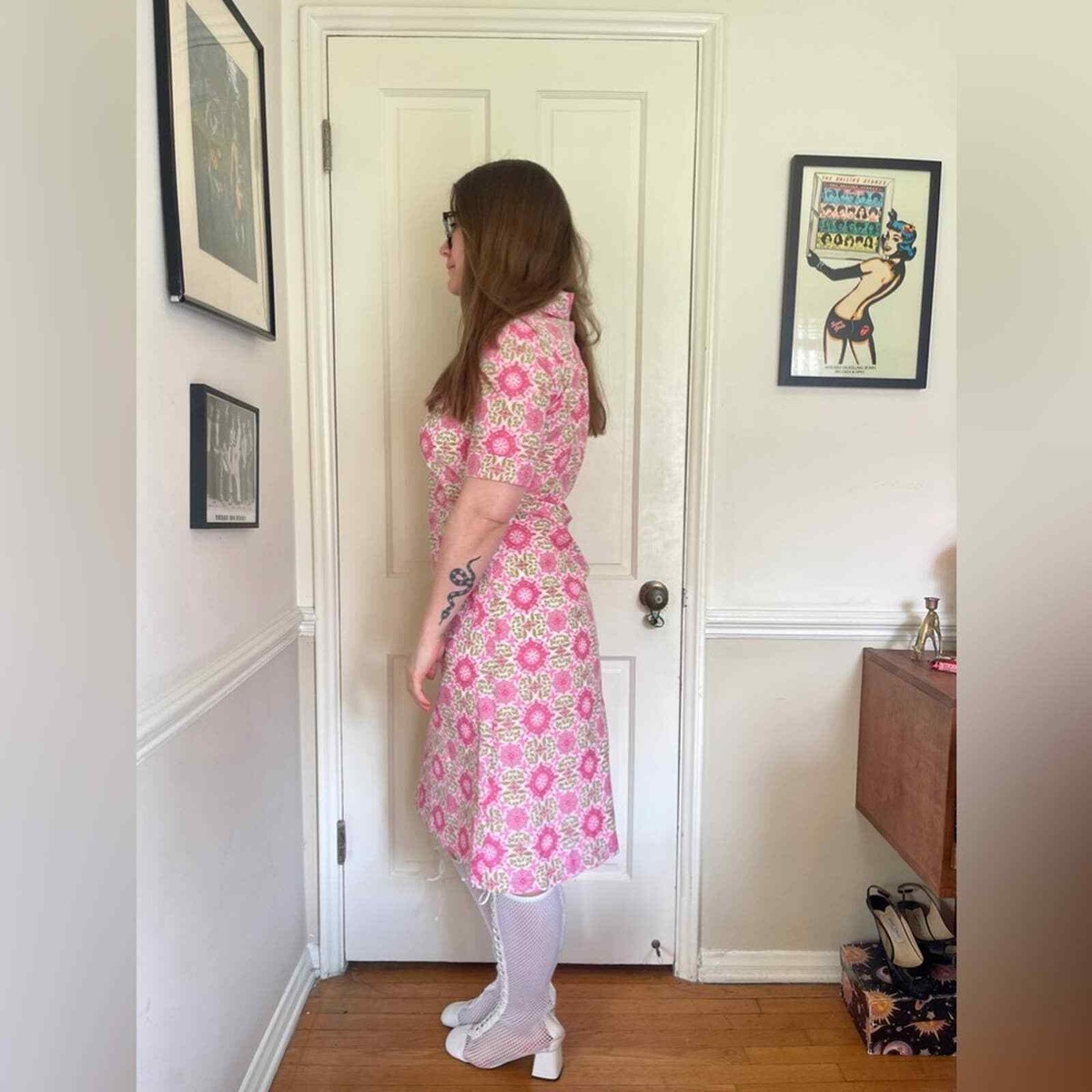 pink 60s dress Vintage Dress, Liberty Lawn Dress, Custom Made Dress, Tea Dress ElizabethJulianah