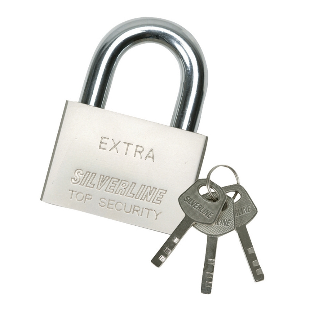 Silverline 50mm Top Security Padlock with 3 keys, New