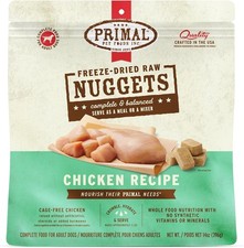 Primal Freeze Dried Dog Food Nuggets, Chicken; Complete 14 Ounce Pack of 1