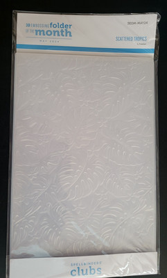 SPELLBINDERS 3-D Embossing Folder Club Excl 3EOM-May24 Scattered Tropics Jungle