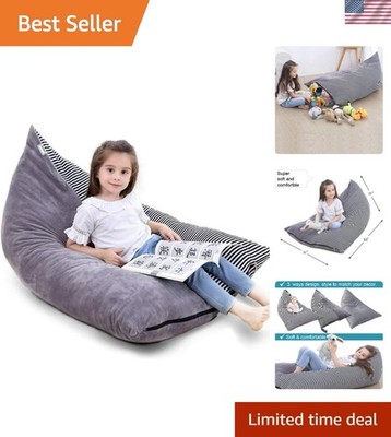 Stuffed Animal Storage Bean Bag Chair Cover | 53'' Extra Large Beanbag Cover f...