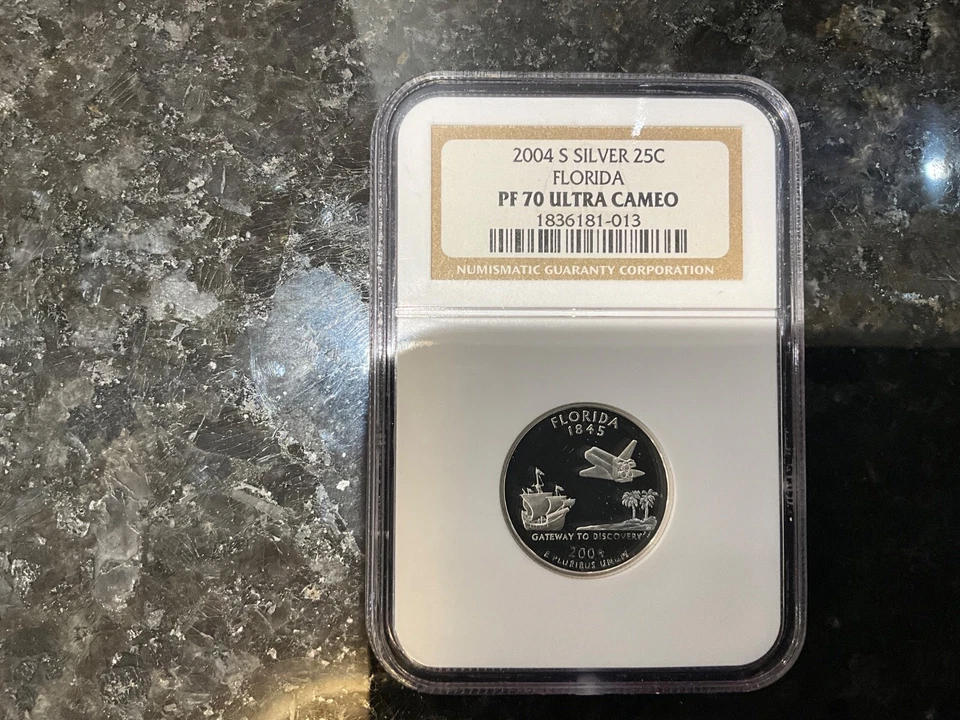 2004-S Silver U.S. State Quarters; WI, TX, FL, MI, & IA - NGC PF70 UC - Image 3 of 4