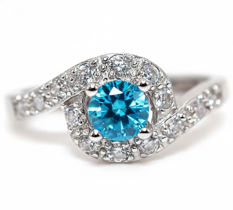 1CT Heat Treated Blue Topaz 925 Solid Sterling Silver Ring Jewelry Sz 7 