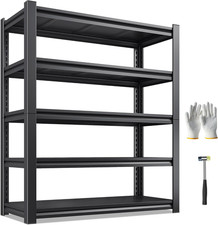 REIBII Garage Shelving 3000 LBS Storage Shelves Adjustable Metal Shelving, 5 Tie