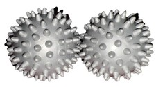 Set Of 2 Brand New Silver Deep Tissue Massage Balls with Spikes