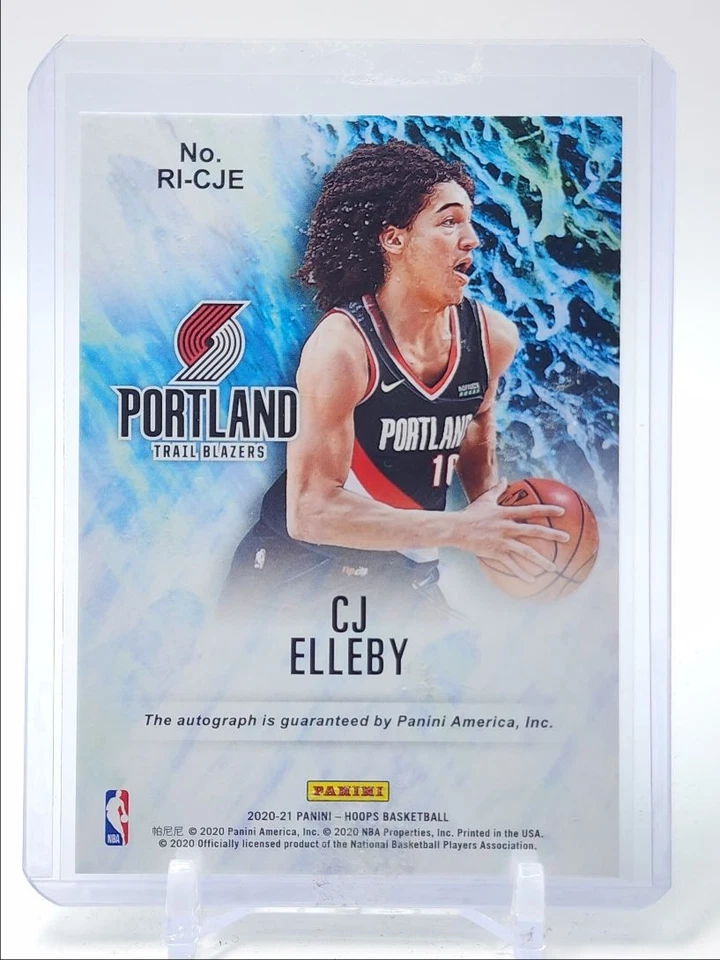 CJ ELLEBY 2020-21 NBA HOOPS ROOKIE INK AUTOGRAPH TRAIL BLAZERS RC AUTO Q4587 - Image 2 of 2