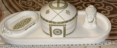 Handmade Ethnic Decor Set Yurt Trinket Box Tray Buddha Gift