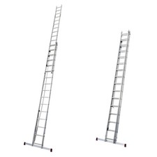 KRAUSE Corda Seilzugleiter Anlegeleiter Wandleiter Aluleiter 2x16 Sprossen