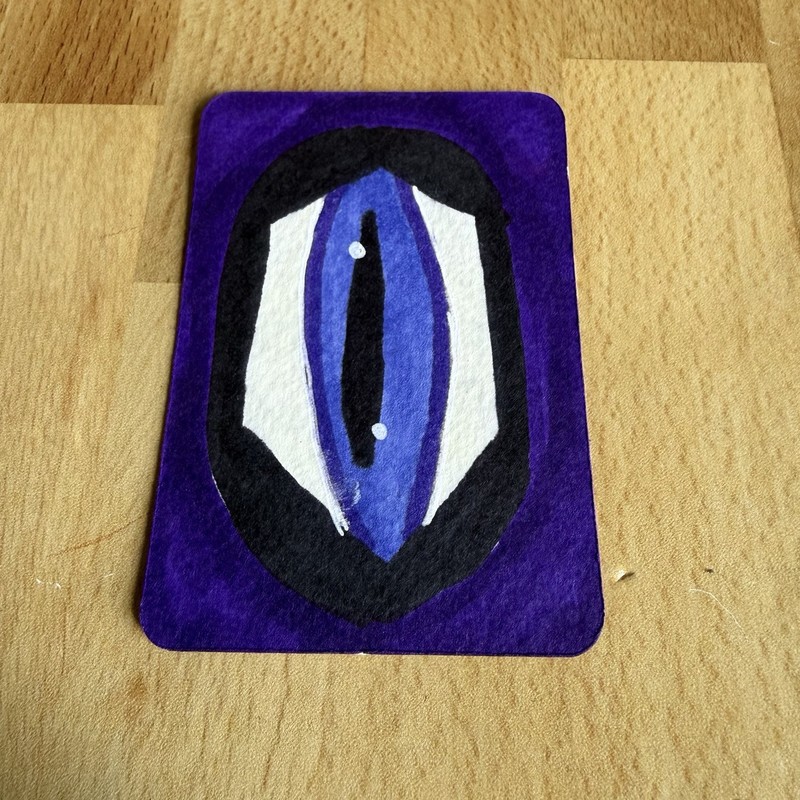 Original ACEO Purple Dragon Eye Watercolor Painting OOAK Fantasy Art Card Mini