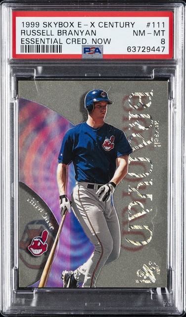 1999 SKYBOX E-X CENTURY ESSENTIAL CREDENTIALS NOW RUSSELL BRANYAN #/111 PSA 8