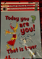 Eureka Dr Seuss 4 Foot Vertical Banner Teaching Classroom Decorative Banner NEW