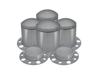 Stainless steel Chrome Point Hub Cover Semi Truck Wheel Axle Cover 33mm Complete