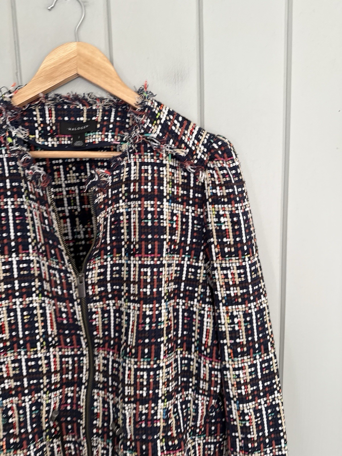 Halogen Tweed Jacket L Large Multicolor Blazer Fu… - image 4