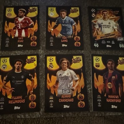 Match Attax 25/26 Scream Team Set Full Alle 17 Karten Champions League 2025/26