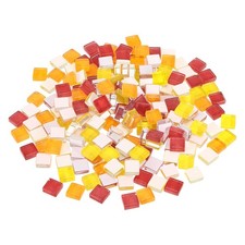 Micro Glass Tiny Mini Mosaic Tile for DIY Red Orange Series Pack of 200
