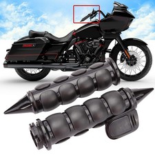Black 1 Motorcycle Handlebar Hand Grips w/Throttle Compatible with Sportster ...