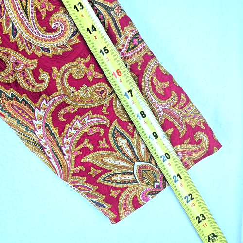 Vtg Victoria's Secret Red Paisley 100% Silk Sleepshirt Buttondown | Gold Label - Picture 7 of 7