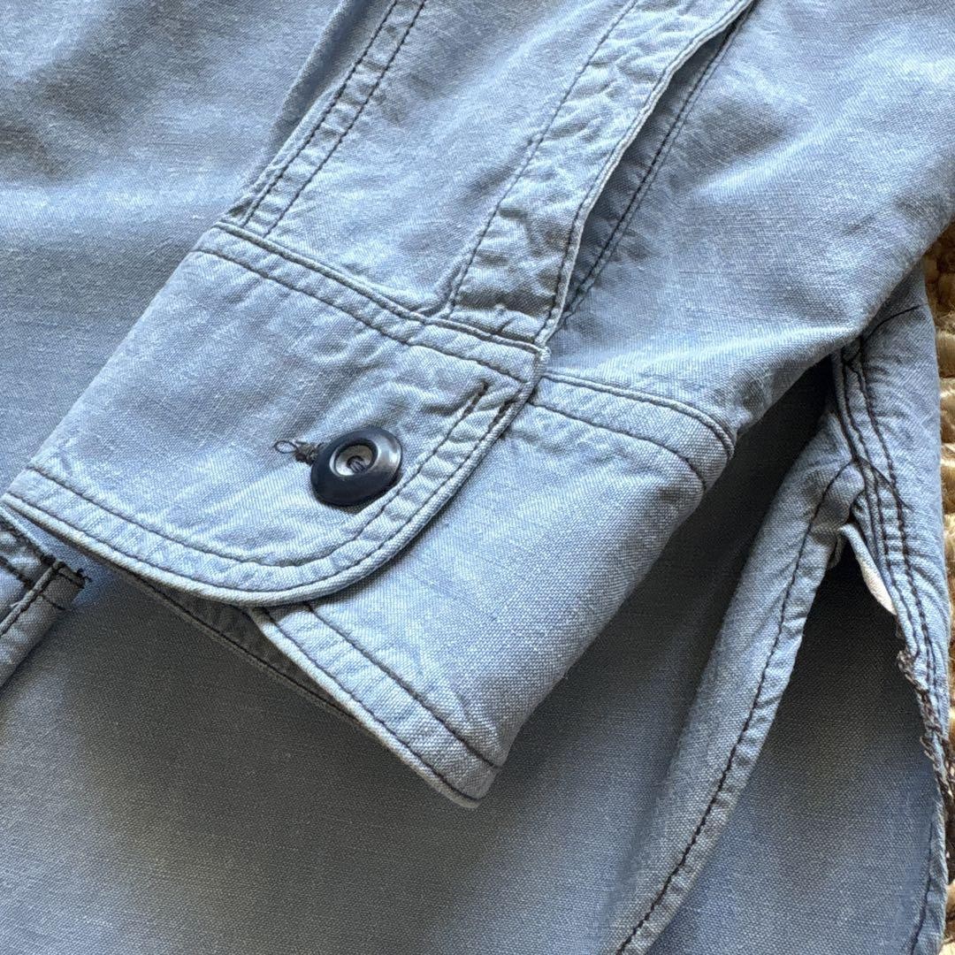 Double RL RRL Solid Chambray Long Sleeve Work Shi… - image 19