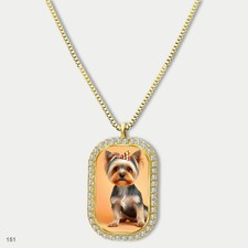 Amazing Cute Yorkie Yorkshire Terrier Dog Fashion Pendant Necklace Chain Printed