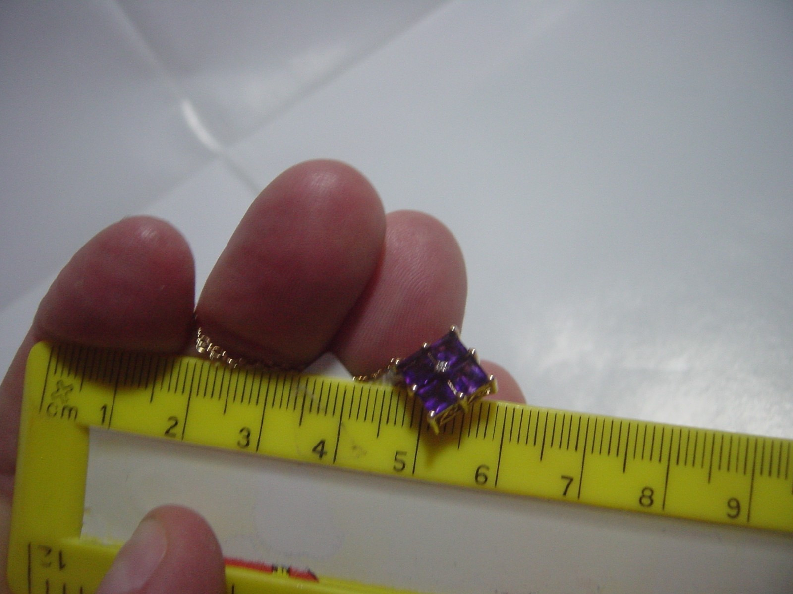 Solid Silver &gp 14" Necklace & Stunning square p… - image 11