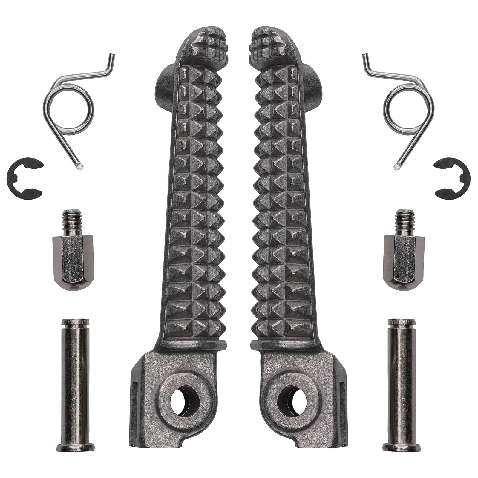 Bike It OEM Motorcycle Motorbike Silver Footpegs - Yamaha YZF-R1 / YZF-R6