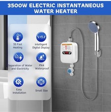 Electric Hot Water Heater System Tankless Instant Thermostatic Shower Heater  