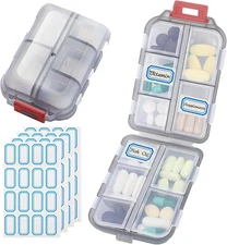 1PCS Pill Organizer 10 Compartments Travel Pill Box Portable Folding Small Case