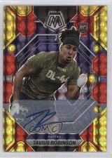 2023 Mosaic Rookies Choice Fusion Red & Yellow Prizm Tavius Robinson Auto ww1