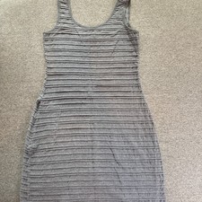 Vestido sin mangas Toad & Co para mujer Samba Flow acanalado talla S gris algodón orgánico