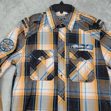 Affliction Black Premium Mens Medium Long Sleeve Button Up Multi-Colored Plaid