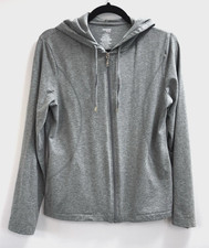 DANSKIN NOW WOMENS MEDIUM 8-10 GREY FULL ZIP HOODIE