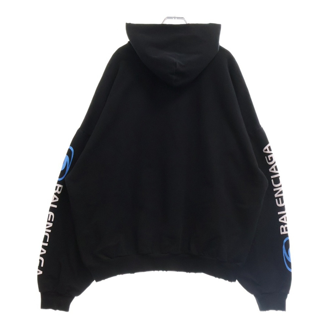 BALENCIAGA 24SS Surfer Maxi Hoodie Logo Damaged Pullover BALENCIAGA 24SS Surfer Maxi Hoodie Logo Damaged Pullover