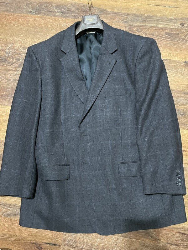 Pronto Uomo Big Men's sports coat 52 regular, gray, plaid pattern great deal