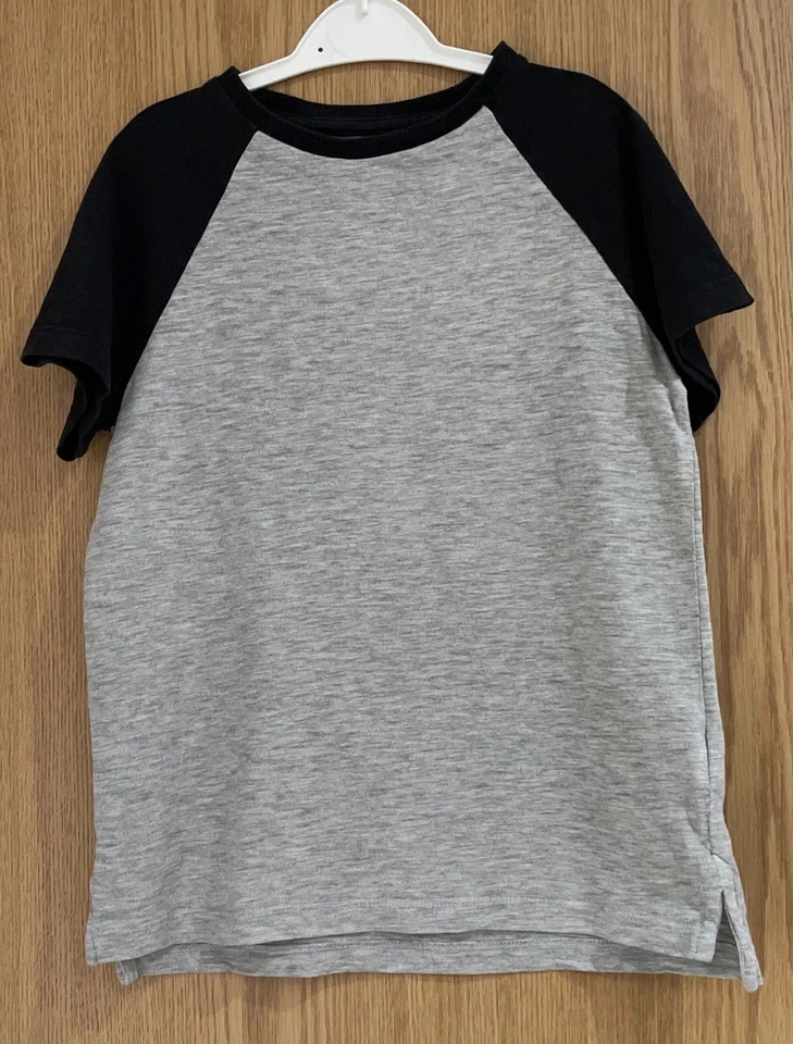 Next T-shirts x 2, Black/Camo Sleeves, Grey/Black Sleeves - Age 7 Years - Image 3 of 4