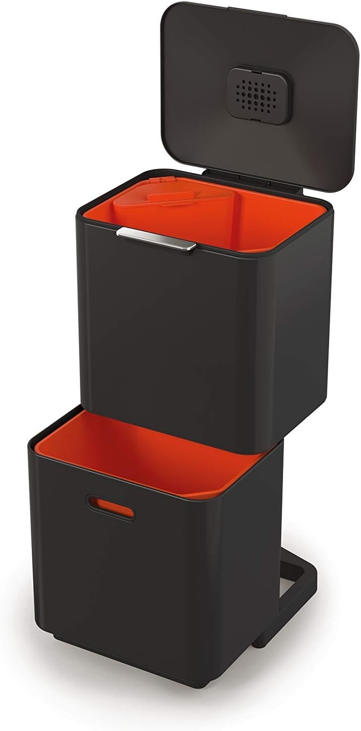 Poubelle de tri Joseph Joseph Totem Max 60L noir pour cuisine moderne