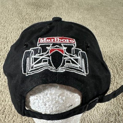 Vintage Marlboro Team Penske Hat Cap Strap Back Mens One Size Black Racing