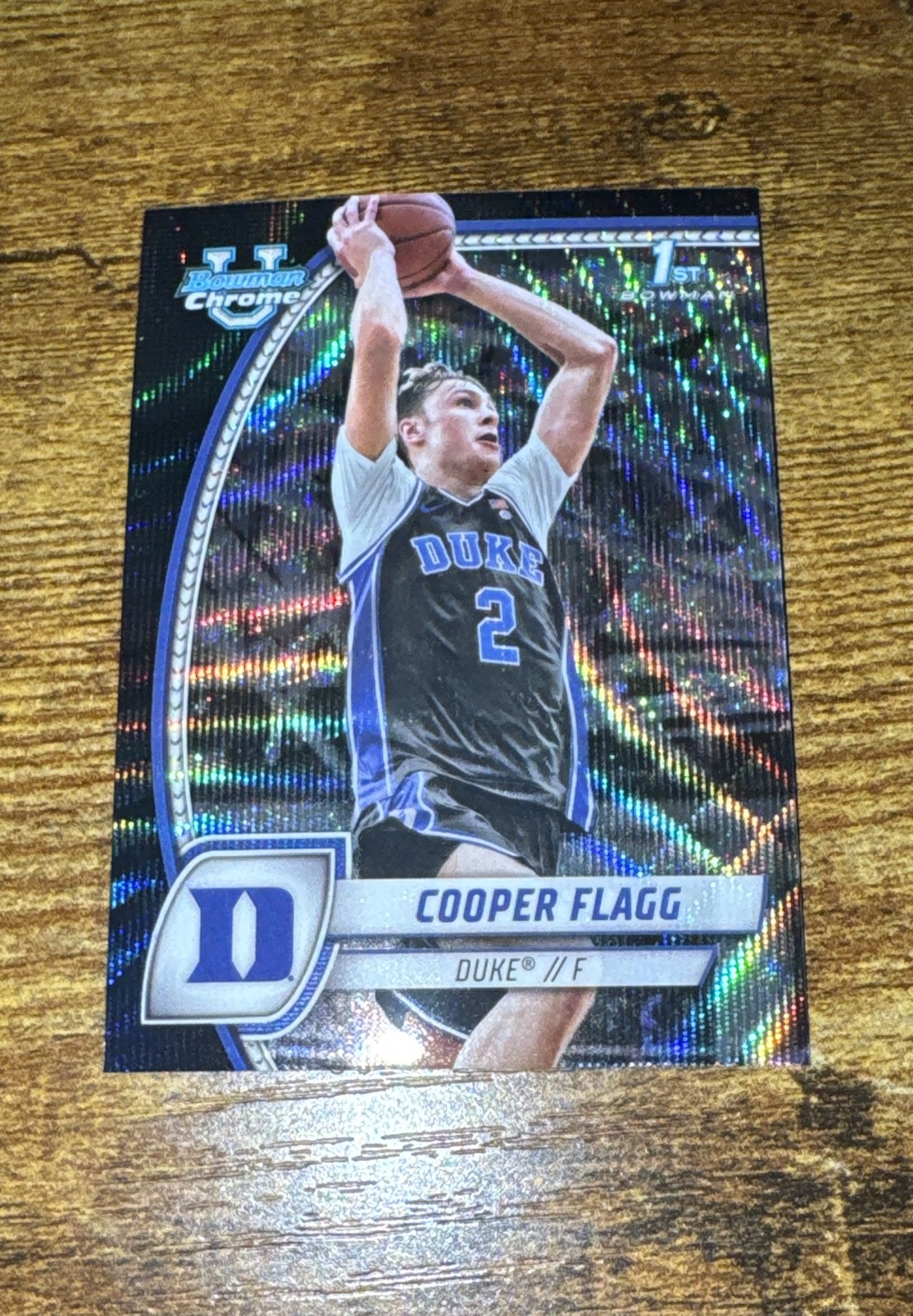 2024-25 Bowman University Chrome - Cooper Flagg #16 Black Wave Refractor (RC)