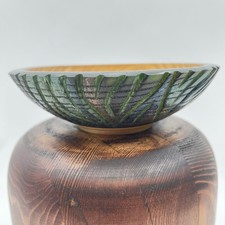 Hand Carved Wooden Bowl Multi Colored