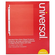 GLARE, 100/BOX - UNIVERSAL STANDARD SHEET PROTECTOR, 8.5"X11", CLEAR, NON