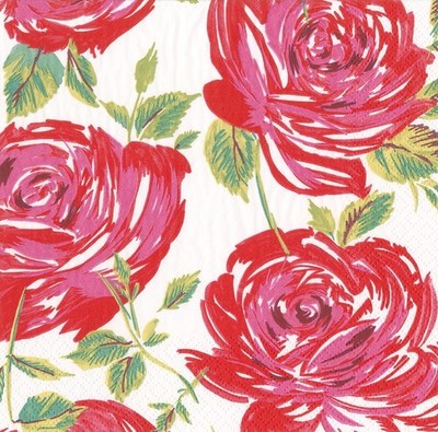 Bella Rosa Rot Caspari Papiertisch Lunch Servietten 33 cm Quadratisch 3-lagig