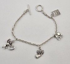 De Colección Plata Esterlina Religiosos Ángeles Dios Santa Biblia Dije Pulsera Palanca 7" 12g