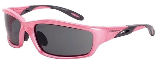(4) Crossfire Infinity Safety Glasses #22528 .Pearl Pink Frame Dark Smoke Lens 
