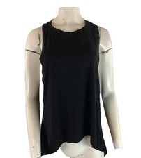 Athleta Sz M Oversized Asymmetric Casual Pullover Tank Top Black Polyester AJ