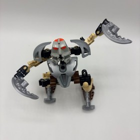 Incomplete LEGO Bionicle Toa Nuva 8568 Pohatu Brown Tan Silver Figure NO MASK
