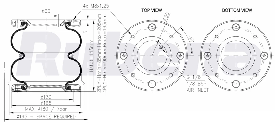 Air suspension bag - Load 4000kg - EU made Rubena - Image 4 of 4