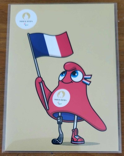 PIN'S JO PARIS 2024 - Mascotte Paralympique Drapeau /France EUR 15,00