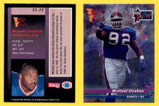 1993 Wild Card MICHAEL STRAHAN New York Giants Stat Smashers Rookie Insert Card. rookie card picture