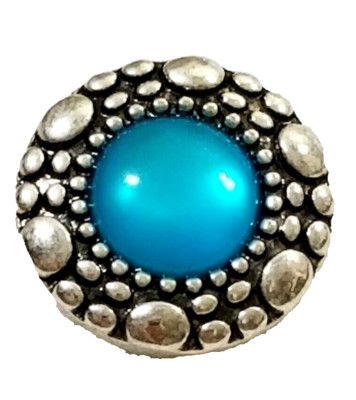 3D BLUE STONE 18mm/20mm GINGER SNAP BUTTON POPPER INTERCHANGEABLE JEWELRY